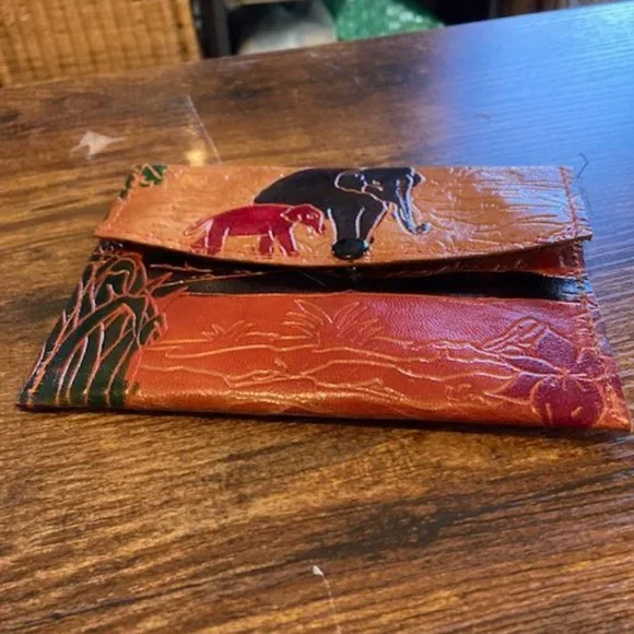 Vintage multicolor leather clutch/wallet - Picture 1 of 9